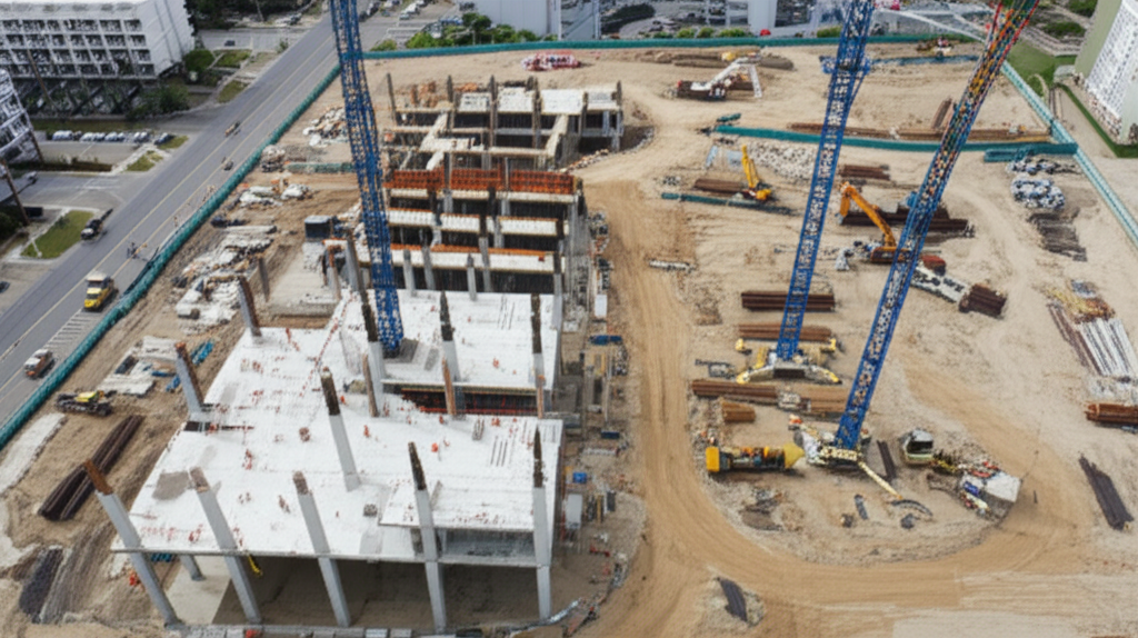 THEVA Horizon Samui construction site - 3 villas under construction