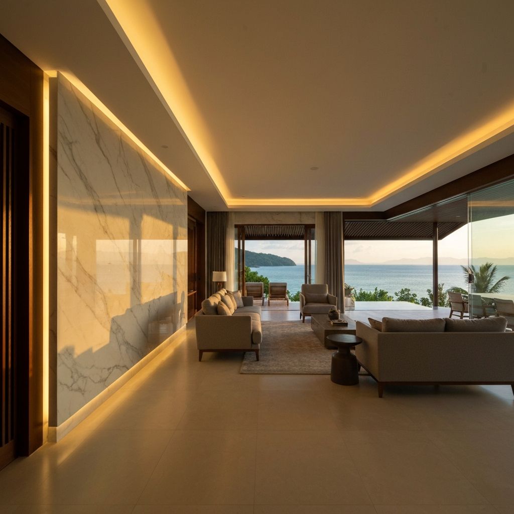 Luxury villa interior with hotel-grade finishes